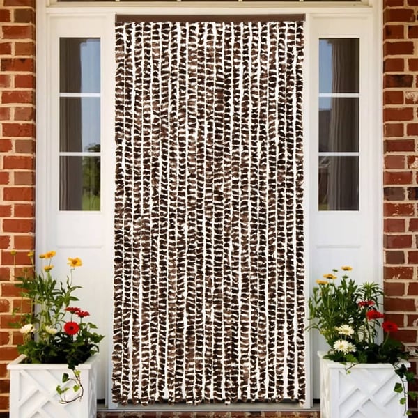 vidaXL Fluegardin brun og hvit 100x200 cm chenille