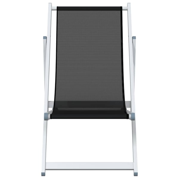 vidaXL foldbare strandstole 2 stk. aluminium og textilene sort
