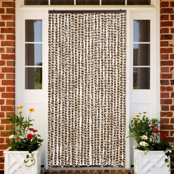 vidaXL Fluegardin beige og brun 100x230 cm chenille