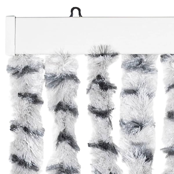 vidaXL flueforhæng 100x230 cm chenille lysegrå og mørkegrå