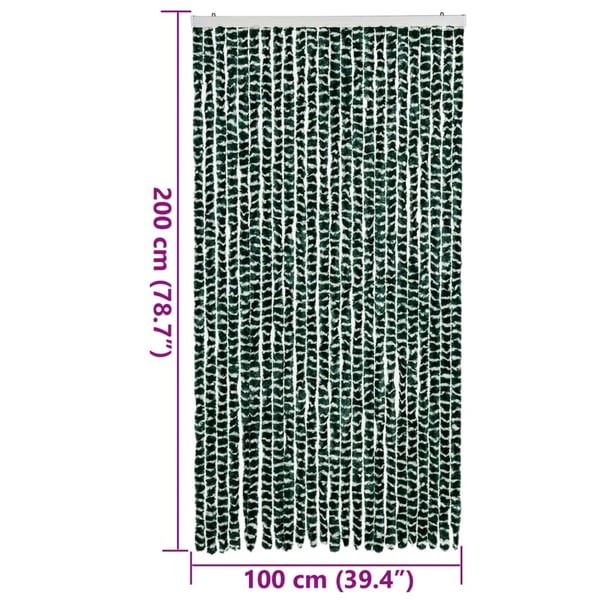 vidaXL Fluegardin grønn og hvit 100x200 cm chenille