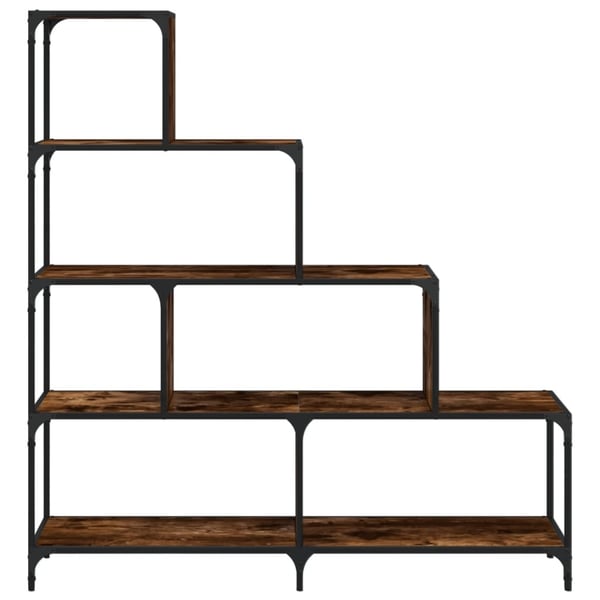 vidaXL Bokhylla 4 hyllplan rökfärgad ek 139x33,5x149cm konstruerat trä