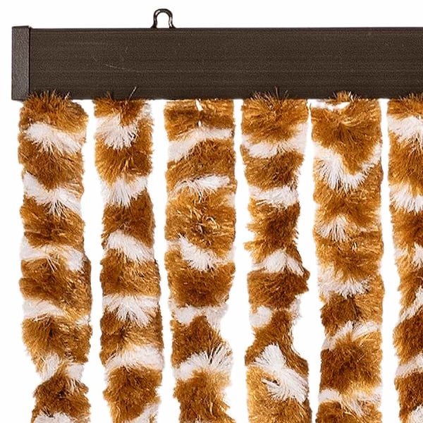 vidaXL Fluegardin oker og hvit 90x200 cm chenille