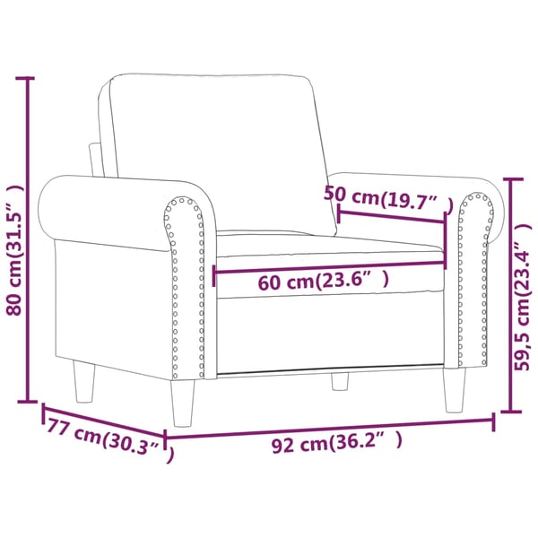 vidaXL lænestol 60 cm velour Blå