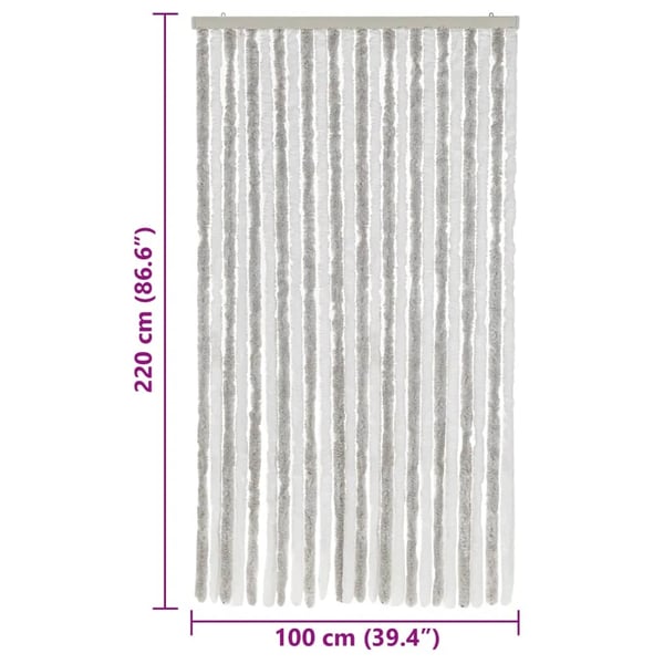 vidaXL Fluegardin lysegrå og hvit 100x220 cm chenille