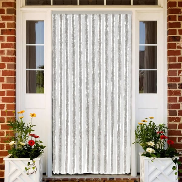 vidaXL Fluegardin lysegrå og hvit 100x220 cm chenille