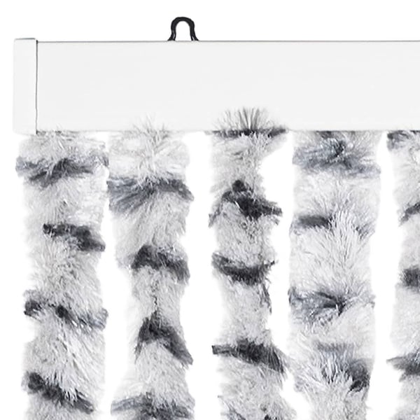 vidaXL flueforhæng 90x200 cm chenille lysegrå og mørkegrå