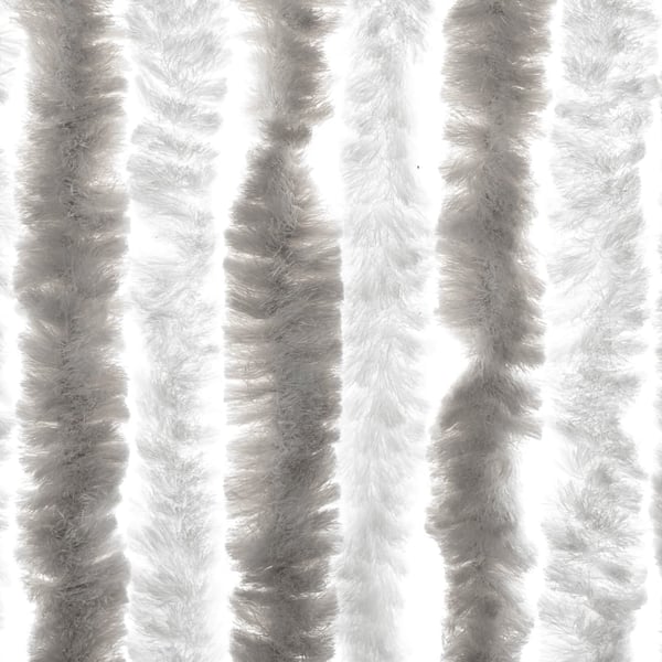 vidaXL Fluegardin lysegrå og hvit 90x220 cm chenille