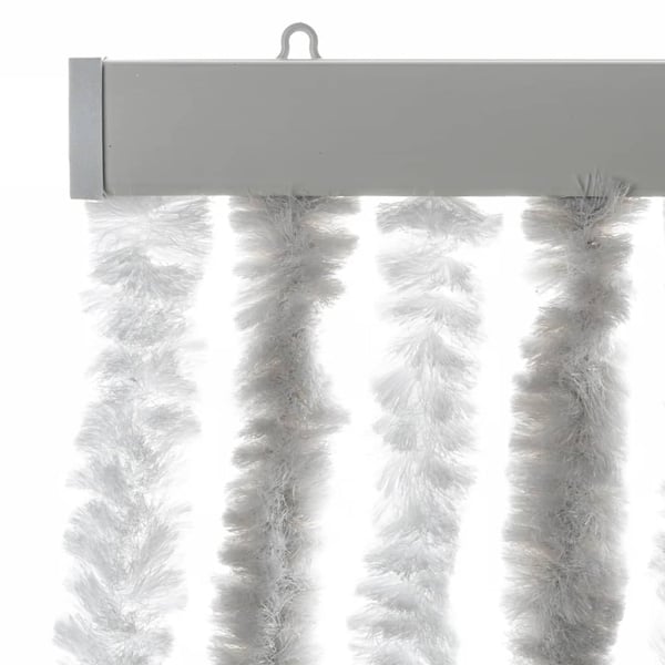 vidaXL Fluegardin lysegrå og hvit 90x220 cm chenille