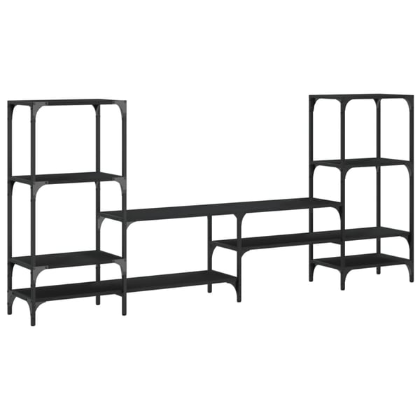 vidaXL TV-benk svart 206,5x28,5x95 cm konstruert tre