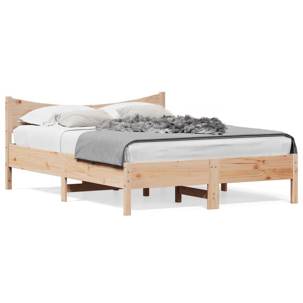 vidaXL Sengeramme uten madrass hvit 135x190 cm heltre furu