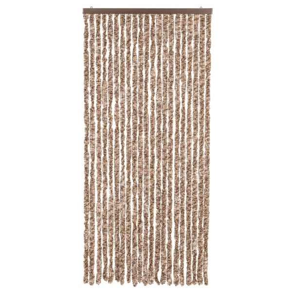 vidaXL Fluegardin beige og mørkebrun 100x220 cm chenille