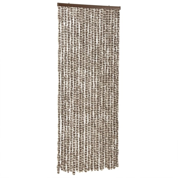 vidaXL flueforhæng 100x230 cm chenille gråbrun og hvid