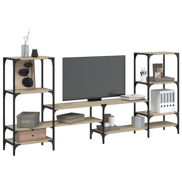 vidaXL TV-benk sonoma eik 206,5x28,5x95 cm konstruert tre