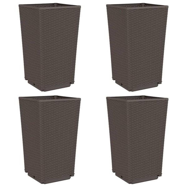 vidaXL Odlingslådor 4 st brun 32,5x32,5x57 cm PP