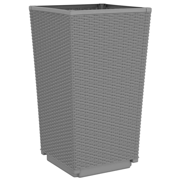 vidaXL Plantekasser 4 stk lysegrå 32,5x32,5x57 cm PP