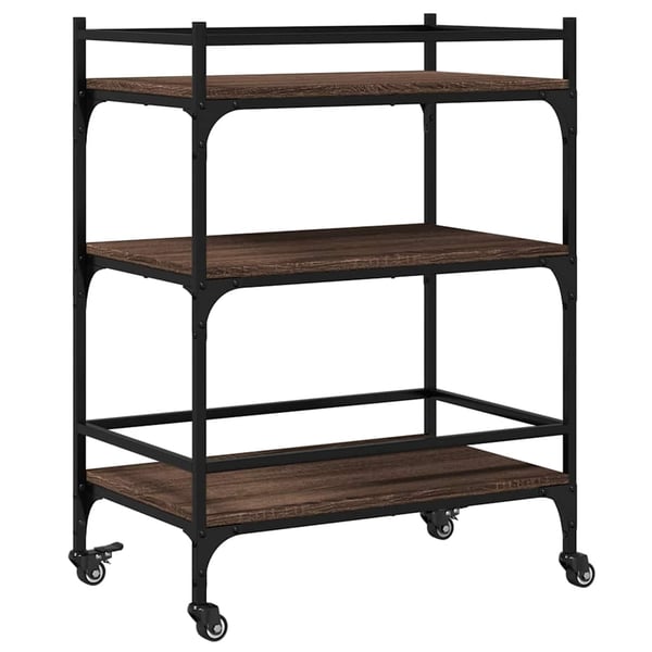vidaXL Kjøkkentralle brun eik 65x40x86,5 cm konstruert tre