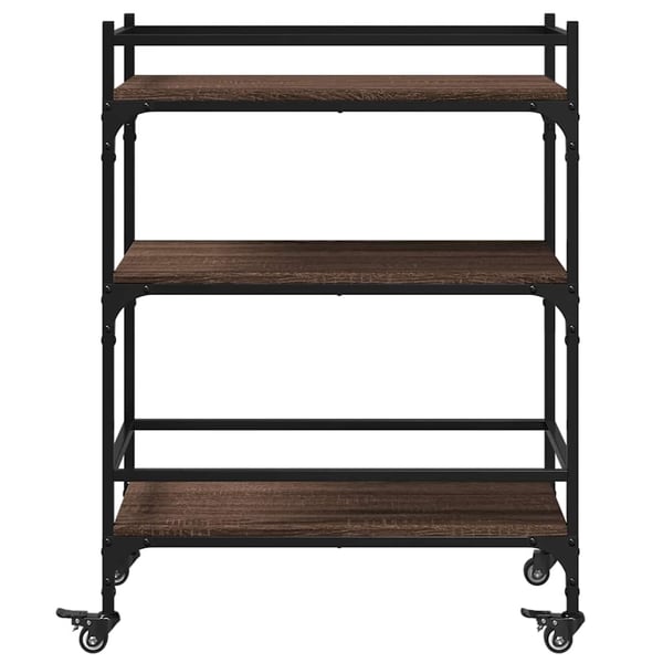 vidaXL Kjøkkentralle brun eik 65x40x86,5 cm konstruert tre