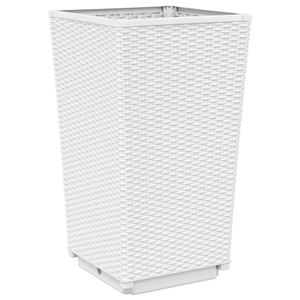 vidaXL Ulkokukkalaatikot 2 kpl valkoinen 32,5x32,5x57 cm PP