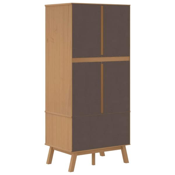 vidaXL klædeskab OLDEN 76,5x53x172 cm massivt fyrretræ brun