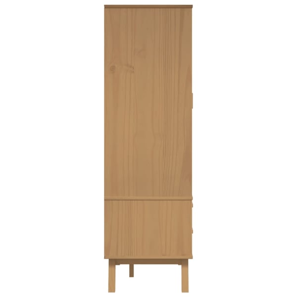 vidaXL klædeskab OLDEN 76,5x53x172 cm massivt fyrretræ brun