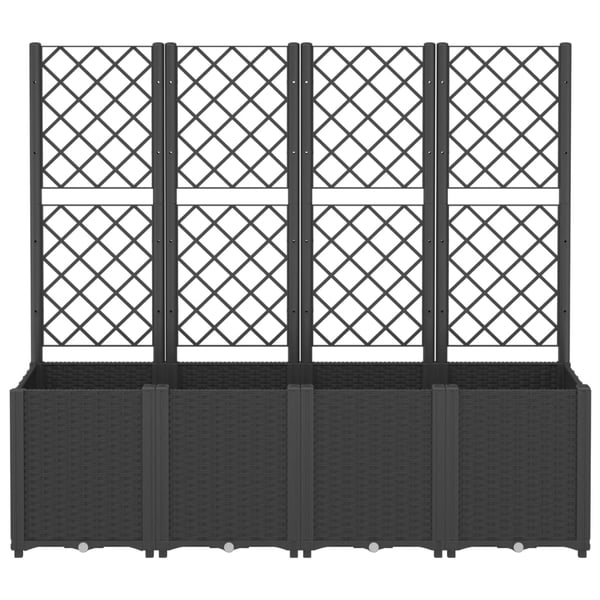 vidaXL Plantekasse med espalier svart 160x40x140 cm PP