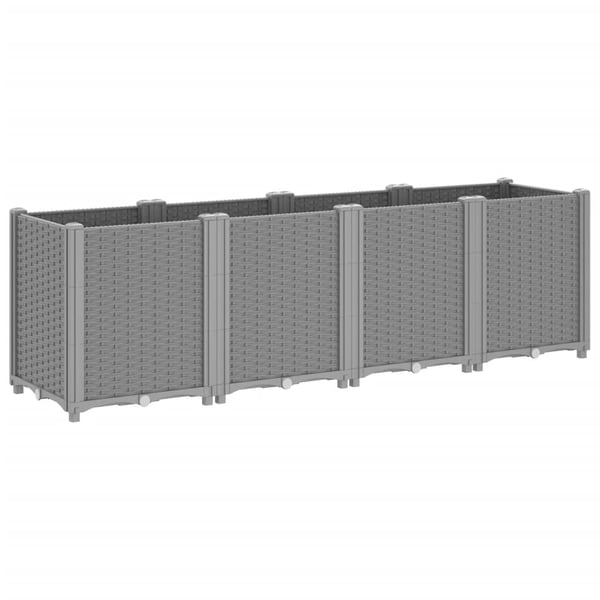 vidaXL Plantekasse lysegrå 160x40x53 cm PP