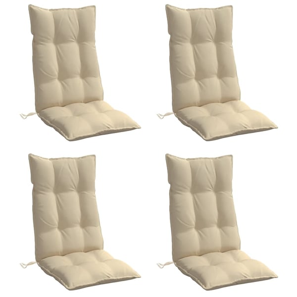 vidaXL stolehynder m. høj ryg 4 stk. oxfordstof beige