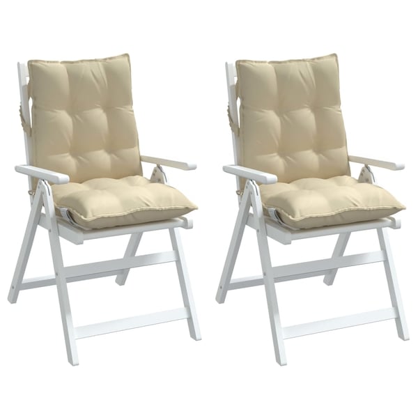 vidaXL stolehynde med lav ryg 2 stk. oxfordstof beige