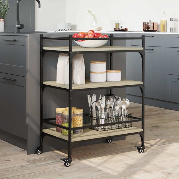 vidaXL Kjøkkentralle sonoma eik 65x40x86,5 cm konstruert tre