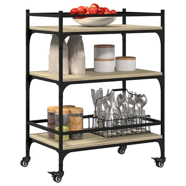 vidaXL Kjøkkentralle sonoma eik 65x40x86,5 cm konstruert tre