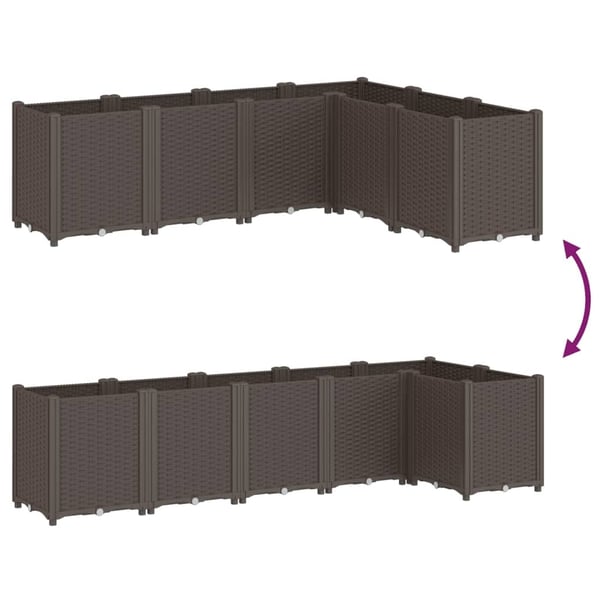 vidaXL Plantekasse brun 160x120x53 cm PP