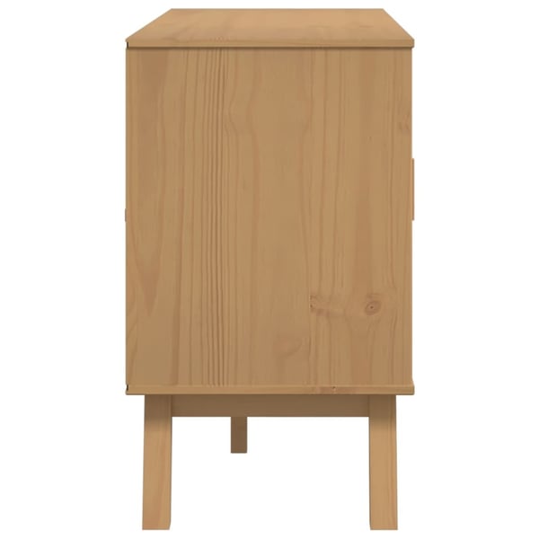 vidaXL Skjenk OLDEN hvit og brun 114x43x73,5 cm heltre furu