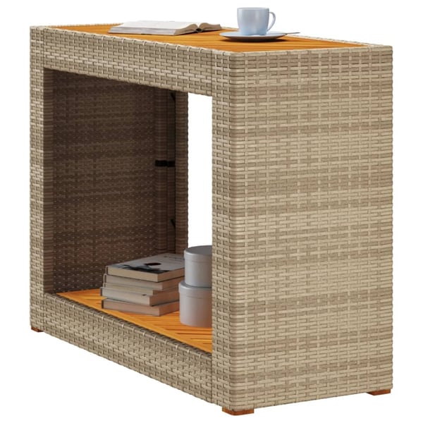 vidaXL Hagebord med treplate beige 100x40x75 cm polyrotting