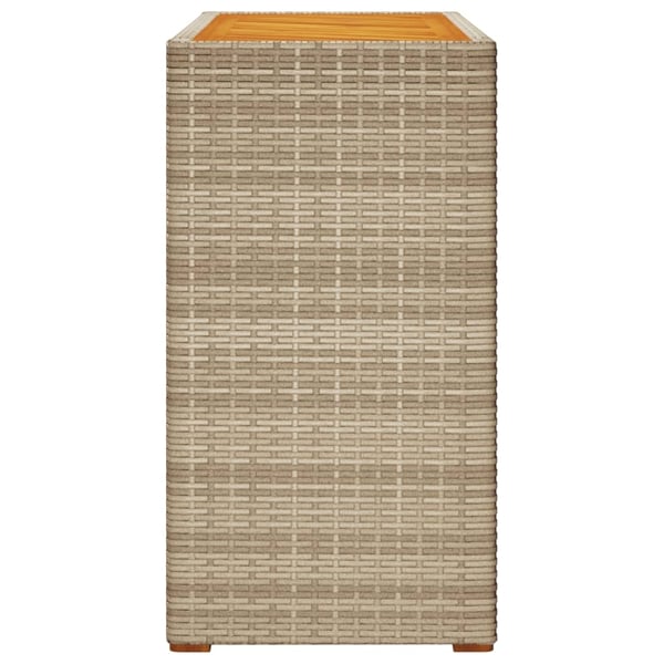 vidaXL Hagebord med treplate beige 100x40x75 cm polyrotting