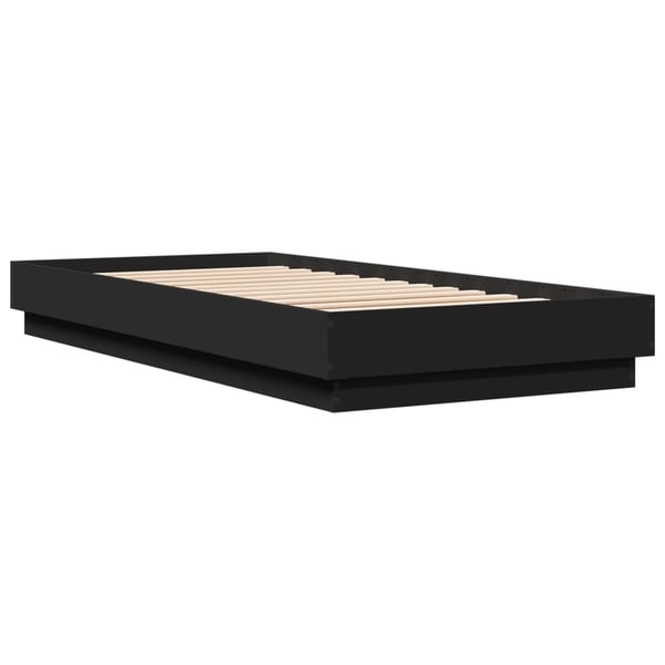 vidaXL Sengeramme med LED-lys svart 100x200 cm