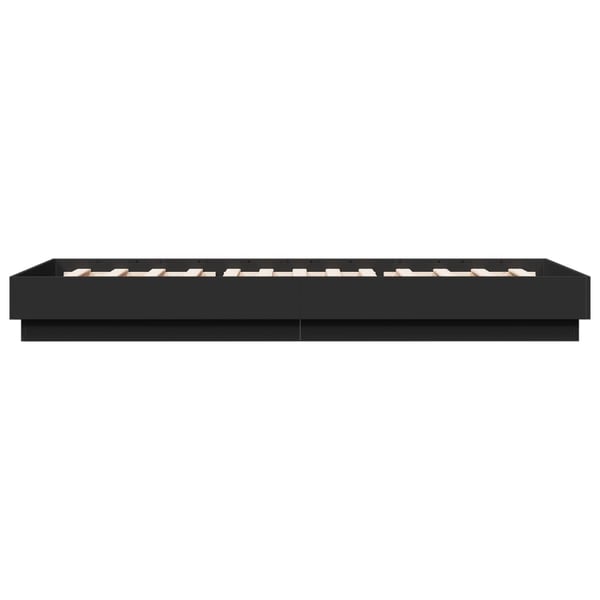 vidaXL Sengeramme med LED-lys svart 100x200 cm