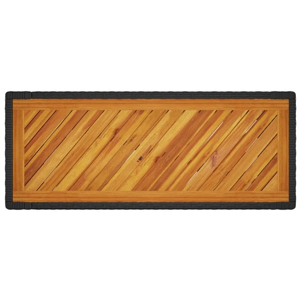vidaXL Hagebord med treplate svart 100x40x75 cm polyrotting