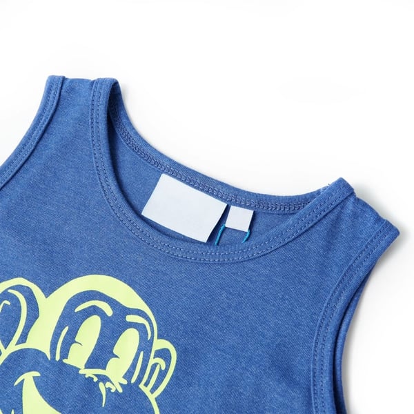 vidaXL Tanktop til børn str. 92 blåmeleret