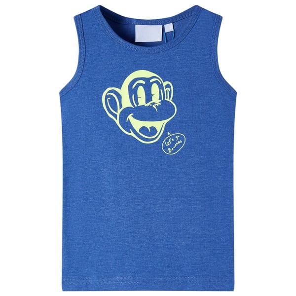 vidaXL Tanktop til børn str. 104 blåmeleret