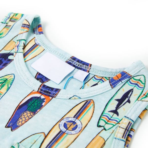 vidaXL Tanktop til børn str. 128 blåmeleret