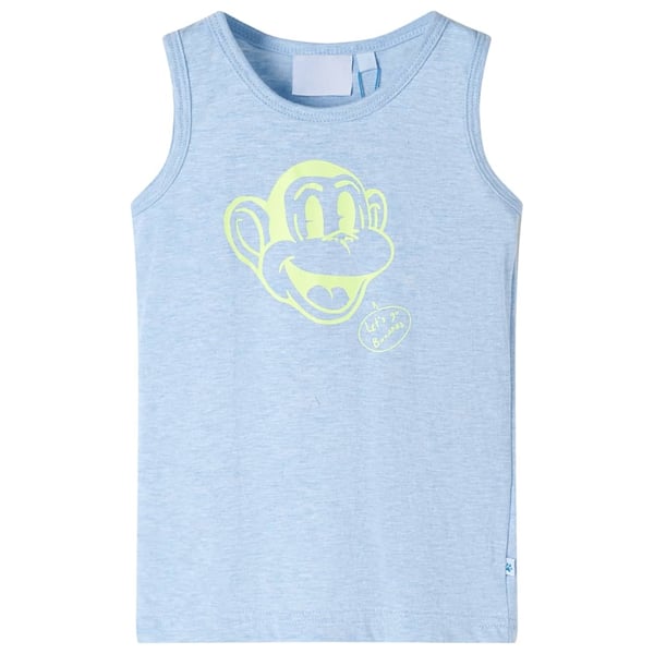 vidaXL Singlet for barn myk blå melert 128