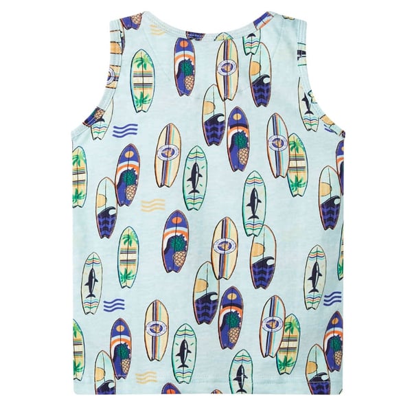 vidaXL Tanktop til børn str. 140 blåmeleret