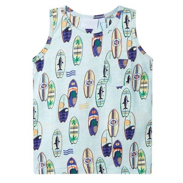 vidaXL Tanktop til børn str. 140 blåmeleret