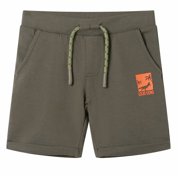vidaXL Barneshorts med snor mørkekaki 116