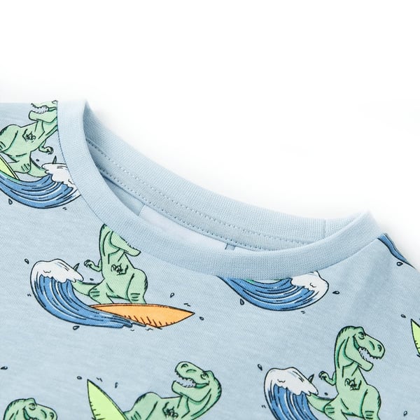 vidaXL Pyjamas til børn str. 116 korte ærmer lyseblå
