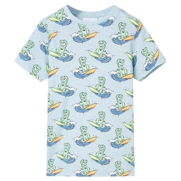 vidaXL Pyjamas til børn str. 116 korte ærmer lyseblå
