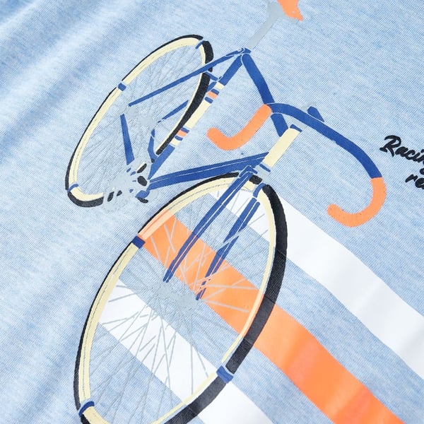 vidaXL T-shirt til børn str. 128 blåmeleret