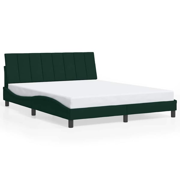vidaXL sengeramme uden madras Hanko Mørkegrøn 160x200 cm Fløjl