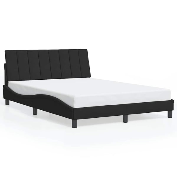 vidaXL sengeramme uden madras Hanko Sort 140x200 cm Fløjl